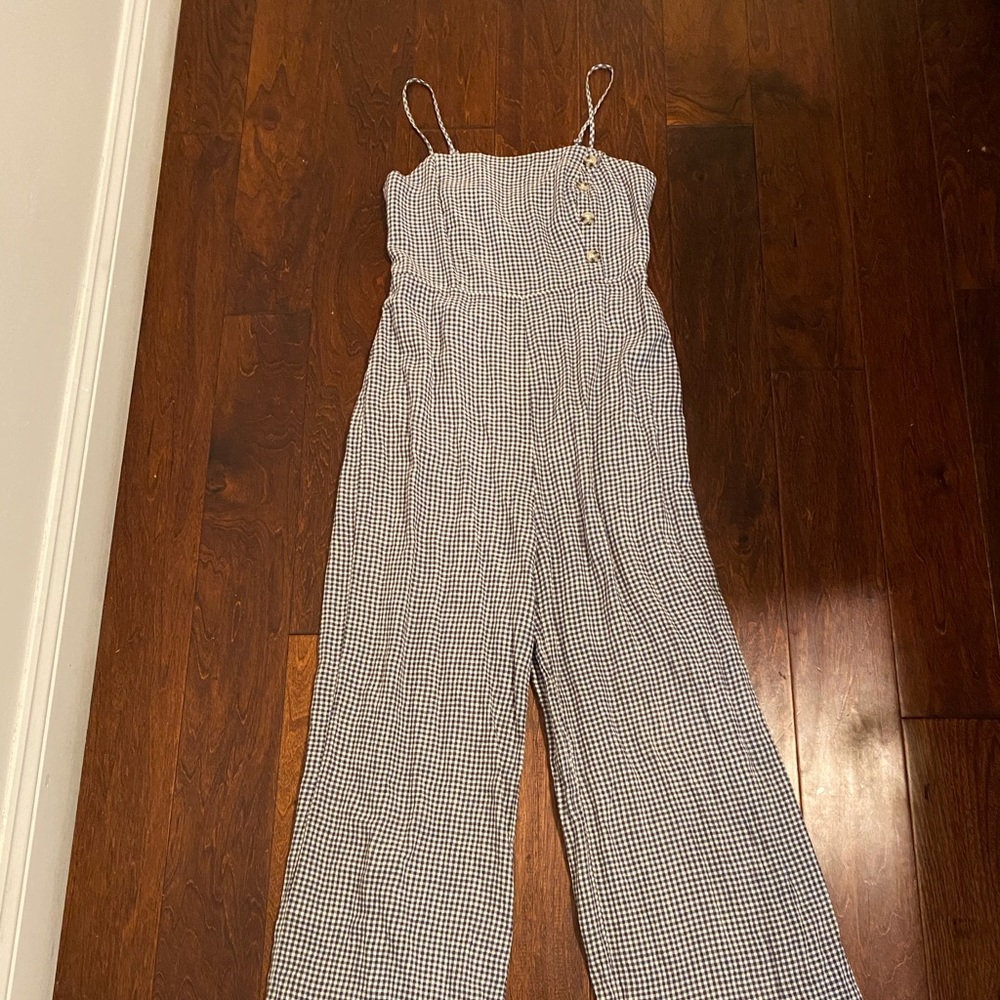 UO Stripped Button Romper